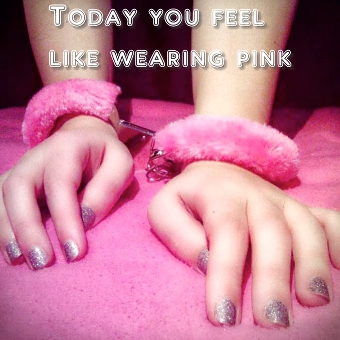 Today sissy feels like wearing pink