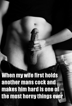 The moment your wife holds another man’s cock