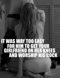 Your girlfriend had no problem worshiping his cock