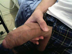 Slide this fat uncut cock in your wife?