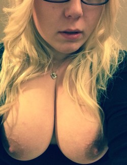 Cute blonde wife’s big boobs