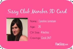 Sissy Caroline Becomes a Fem Sissy Club Member!