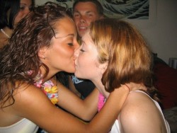 Cute College Girls Kissing Each Other