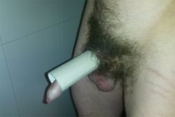 Hairy Little Dick Fails the Toilet Paper Roll Test