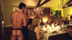 Nude male servers at women’s only party