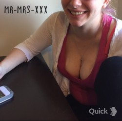 Young slut wife showing off her tits and smile for the boys