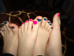 Two Princesses Teasing with Painted Toenails