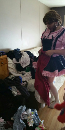 Chastised Sissy Maid is Shocked Over the Laundry