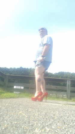 sissy alexis-brianne in short shorts and 6 inch heels