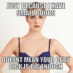 Just because I’ve got small boobs…