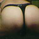 My ads in black thong