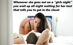 Cuckold Watches from the Closet Caption