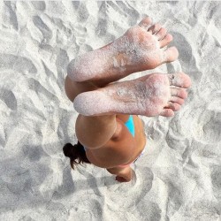 Feet Covered in Sand, Ready for Licking