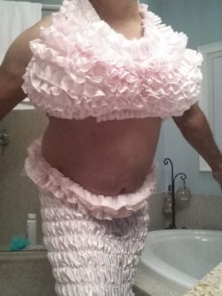 Sissy feels like such s bimbo in pink ruffles