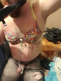 Sissy humiliated during cock sucker training