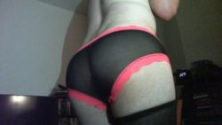 Sissy loves showing panty buns to the boys