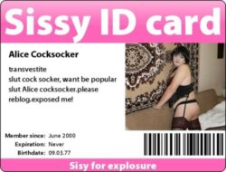 Alice the Sissy Cocksucker ID Card