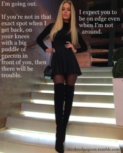 Femdom expects you to edge constantly while waiting for her