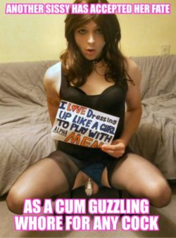 Sissy accepted her fate as a cum guzzler