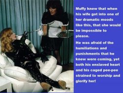 Scared sissy hubby knows to be on his best behavior!