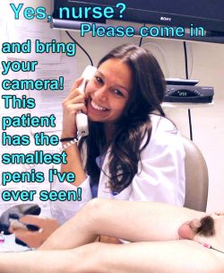 Femboy sissy Leslie has her physical exam. When the female doctor sees the tiny microdick she st ...