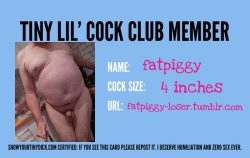 Fat Piggy’s Tiny Cock Club Card