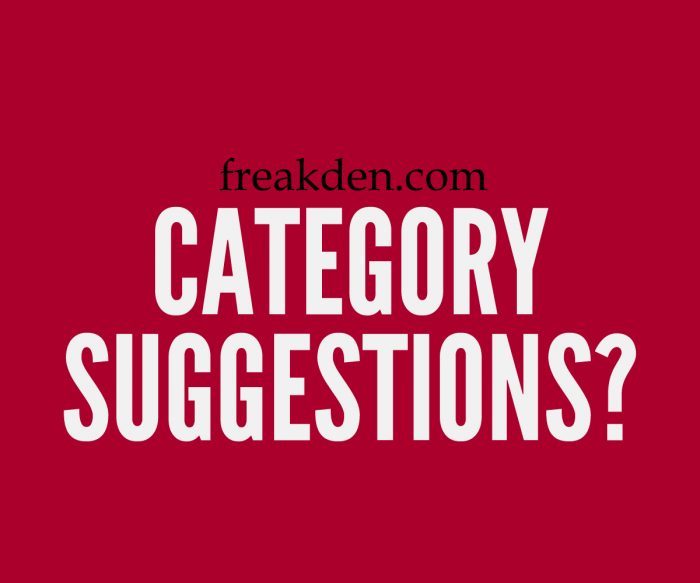 Share your category suggestions!