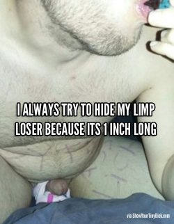 Hiding my limp loser because it’s only an inch long