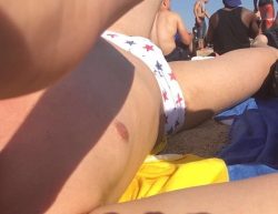 I strutted my skimpy bikini bottoms around a crowded beach