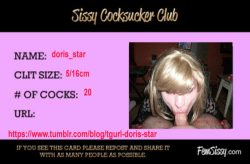 Sissy Doris Star’s Cocksucker ID