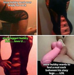 Sissy hubby wants to feel a real cock!