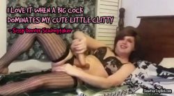 Sissy loves it when a big cock dominates his clitty