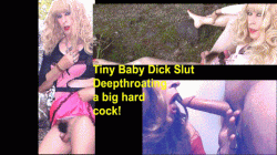 MicroDick Crossdresser deeps throat a big cock! Tiny Baby dick sissy slut! Clitdick femboy with  ...