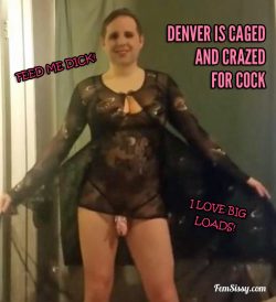 Denver is caged and crazed for cock!