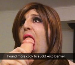 Sissy caught on snapchat with cock in her mouth