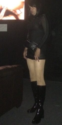 Sissy at the theater looking for cock