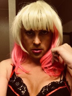 Crossdressing sissy slut craving a big breadstick dick