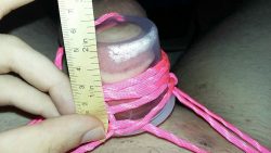 Micro penis measurement in homemade chastity