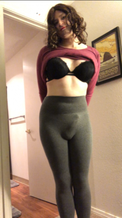 Sissy Cody modeling her leggings