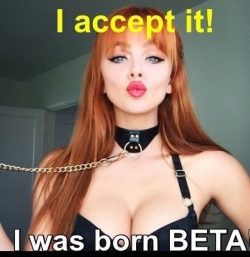 Sissy accepting that he was born a beta