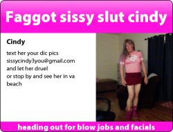 sissy slut cindy in her virginia beach home, needs your cock