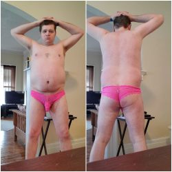 chubby straight boy in Lady GaGa sissy panties