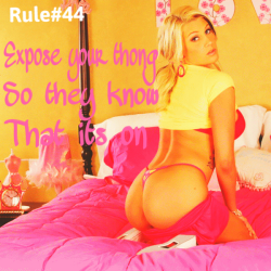 Expose your sissy thong so everyone knows that it’s on