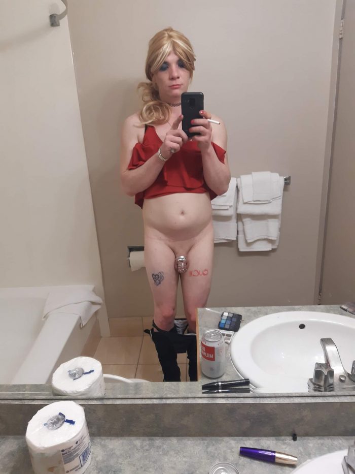 Exposed sissy slut Lee Backer