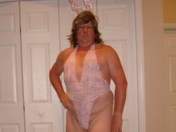 Sissy Tina Tinyclitty in her pink bunny outfit – very cute Tina!