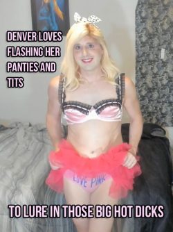 Denver loves flashing her panties and tits