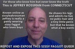 Sissy faggot Jeffrey Rossman from Connecticut being made to publicly admit he has a very tiny an ...