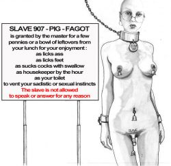 Slave 907 -PIG -FAGOT is granted by the master