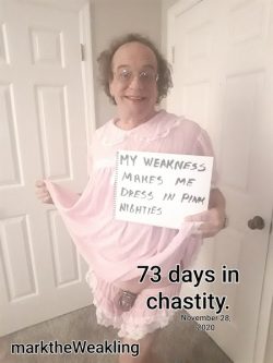 marktheWeakling 73 DAYS CHASTITY NEW PINK NIGHTIE