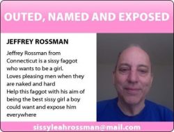 Sissy ID card exposing Jeffrey Rossman from Connecticut as a sissy faggot